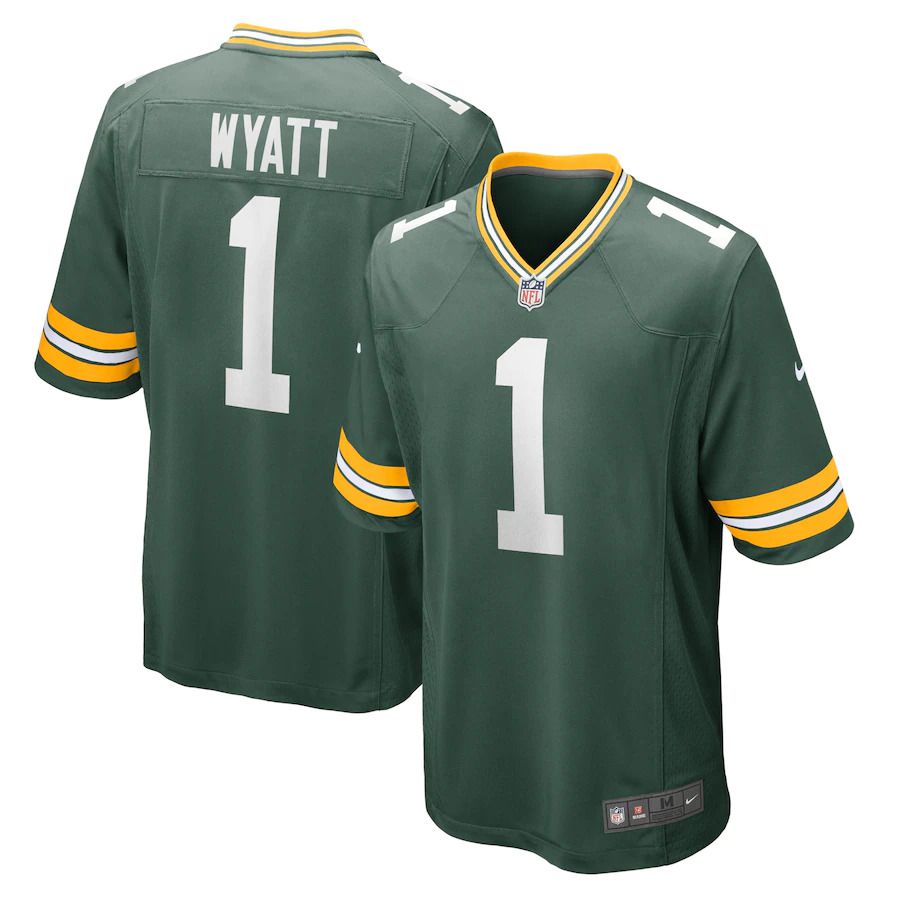 Men Green Bay Packers #1 Devonte Wyatt Nike Green 2022 NFL Draft First Round Pick Player Game Jersey->green bay packers->NFL Jersey